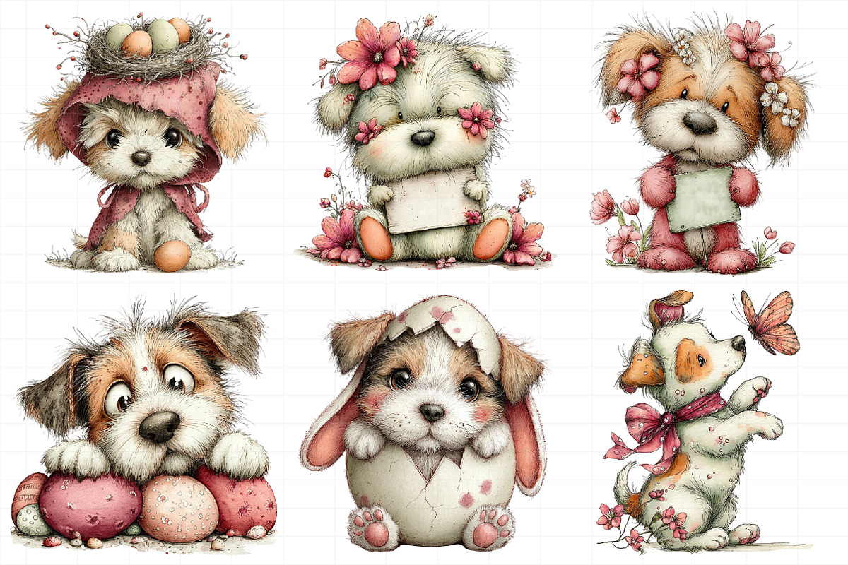 Whimsical Spring Funny Dog Clipart, an Illustration by Daily.Designs (Photo 5 of 7)