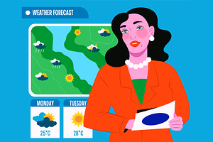Weathercaster Asset Illustration, an Illustration by graphicook