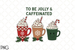 Jolly & Caffeinated Coffee Christmas, an Illustration by Black Bird Studio