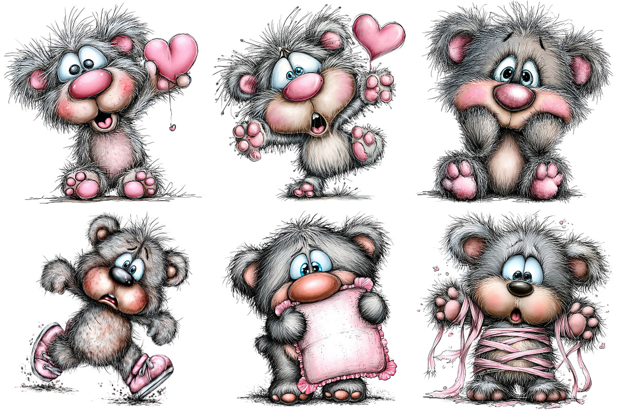 Funny Panic teddy bear Clipart, an Illustration by Craft Nest (Photo 9 of 11)