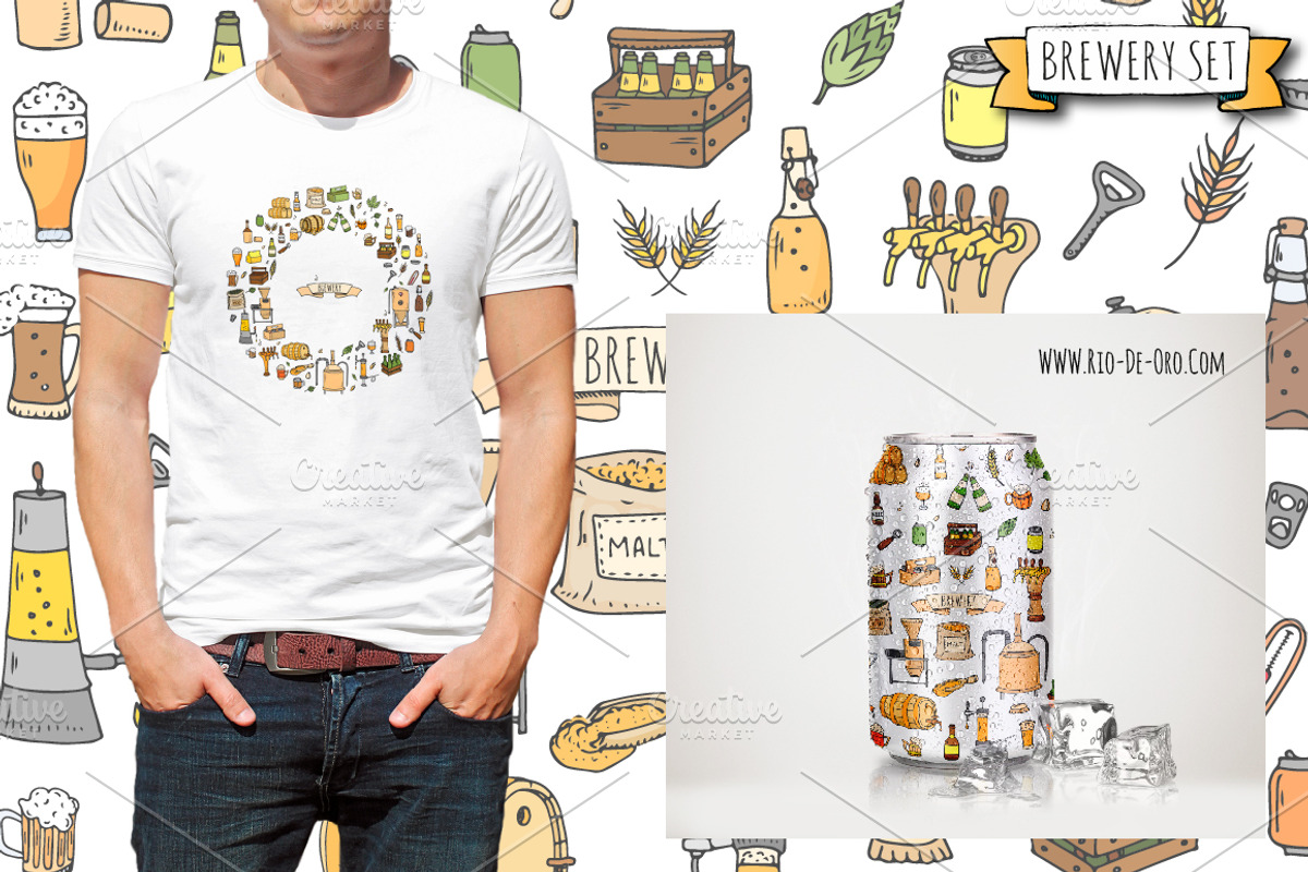 70 Brewery color hand drawn icons!, an Outline Icon by Natasha-Pankina.com (Photo 4 of 4)