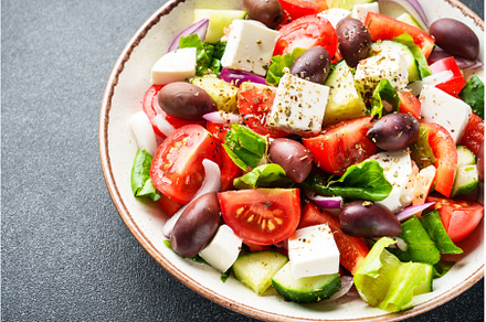 Greek salad with fresh vegetables