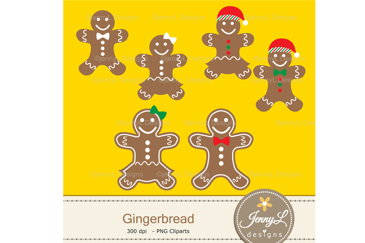 Gingerbread Digital Papers & Clipart, a Pattern Graphic by JennyL Designs (Photo 2 of 5)