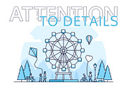 Amusement park - line illustrations, a Person Illustration by Boyko Pictures (Thumbnail 4 of 9)