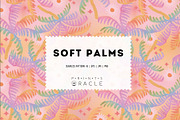 Pastel palm tree seamless pattern, a Pattern Graphic by Amalia de los Santos (Thumbnail 1 of 4)