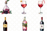 Christmas Red Wine Clipart, an Illustration by Black Bird Studio (Thumbnail 2 of 6)