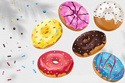 Sweet Donuts+Seamless Patterns, a Decorative Illustration by Usis (Thumbnail 2 of 7)