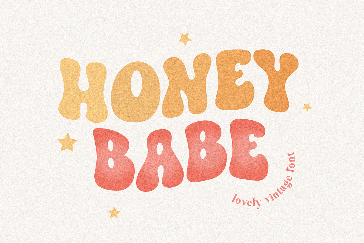 Honey Babe Groovy Retro Font, a Handwritten Font by BarcelonaShop (Photo 1 of 9)