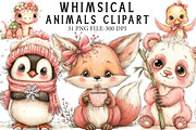 Whimsical Animals Clipart, an Illustration by Libby Wishes (Thumbnail 1 of 6)