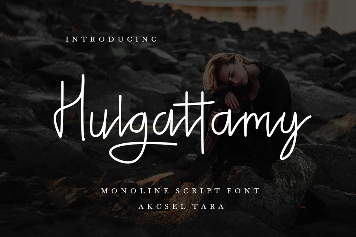 Hulgattamy - Monoline Script Font, a Script Font by Akcsel Tara (Photo 1 of 10)