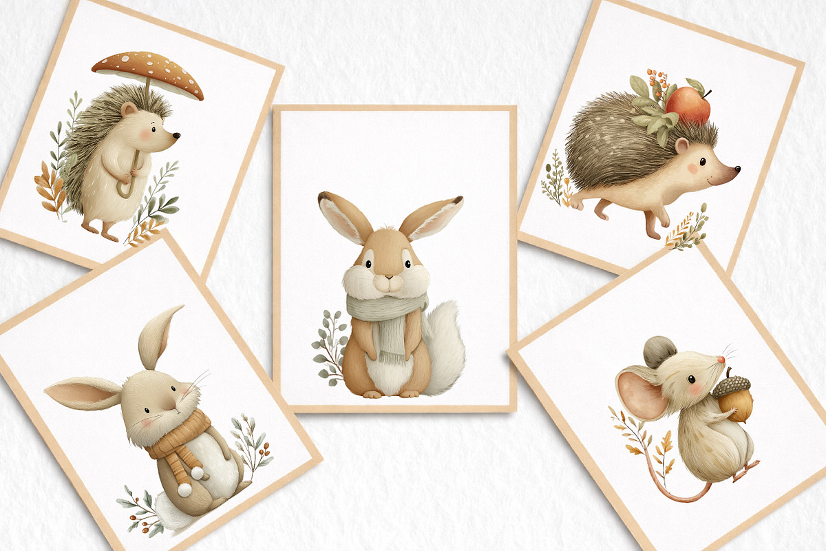 Cute Woodland Animal Clipart, an Illustration by DreamArtGraphic (Photo 8 of 8)