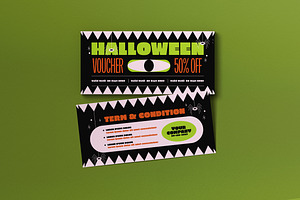 Black Flat Halloween Sale Voucher