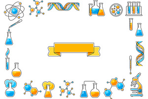 Background with science items., a Background Graphic by incomible
