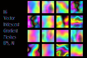 16 Vector Iridescent Gradient Meshes, a Gradient Add-On by Kseniya-Omega (Thumbnail 1 of 3)