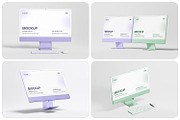 New iMac 24 Desktop Mockup, a Mac Mockup by RamStudio2 (Thumbnail 3 of 16)