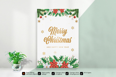Christmas Invitation Card, a Card Template by graphypix
