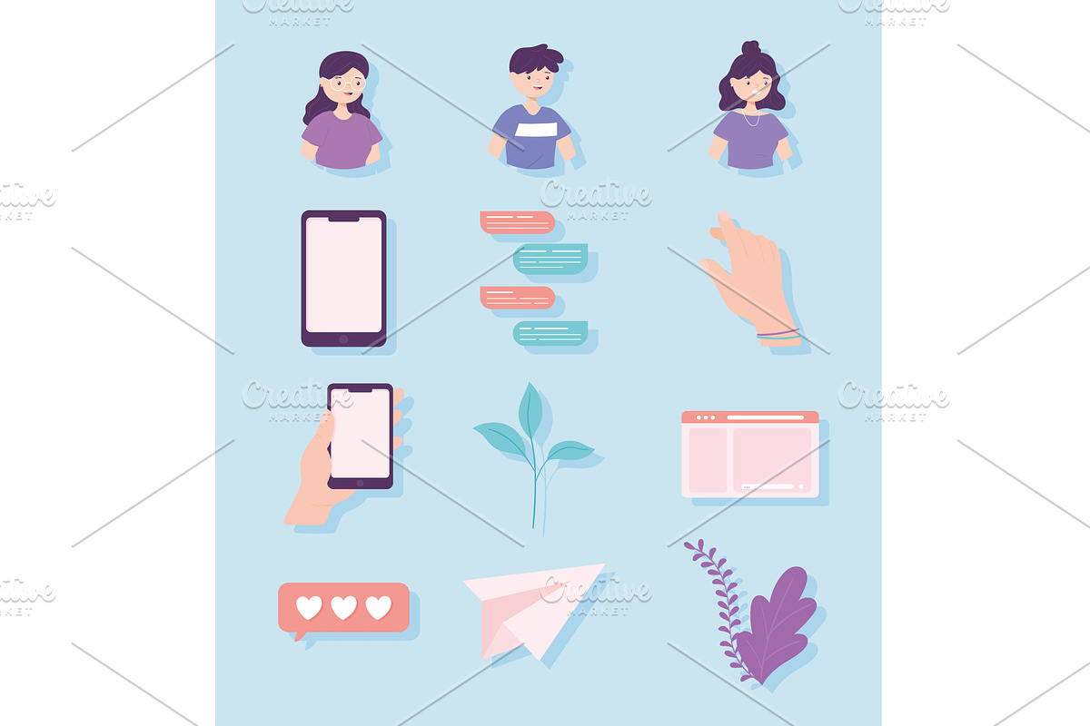 icons people chatting, a Technology Illustration by studiogstock