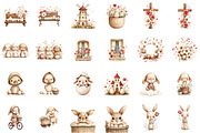 Watercolor Boho Easter Clipart Bundl, an Illustration by Sublimation Artist (Thumbnail 3 of 7)