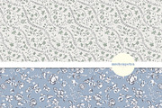 Blue and Green Vintage Florals, a Pattern Graphic by Mieken Petra Designs (Thumbnail 4 of 5)