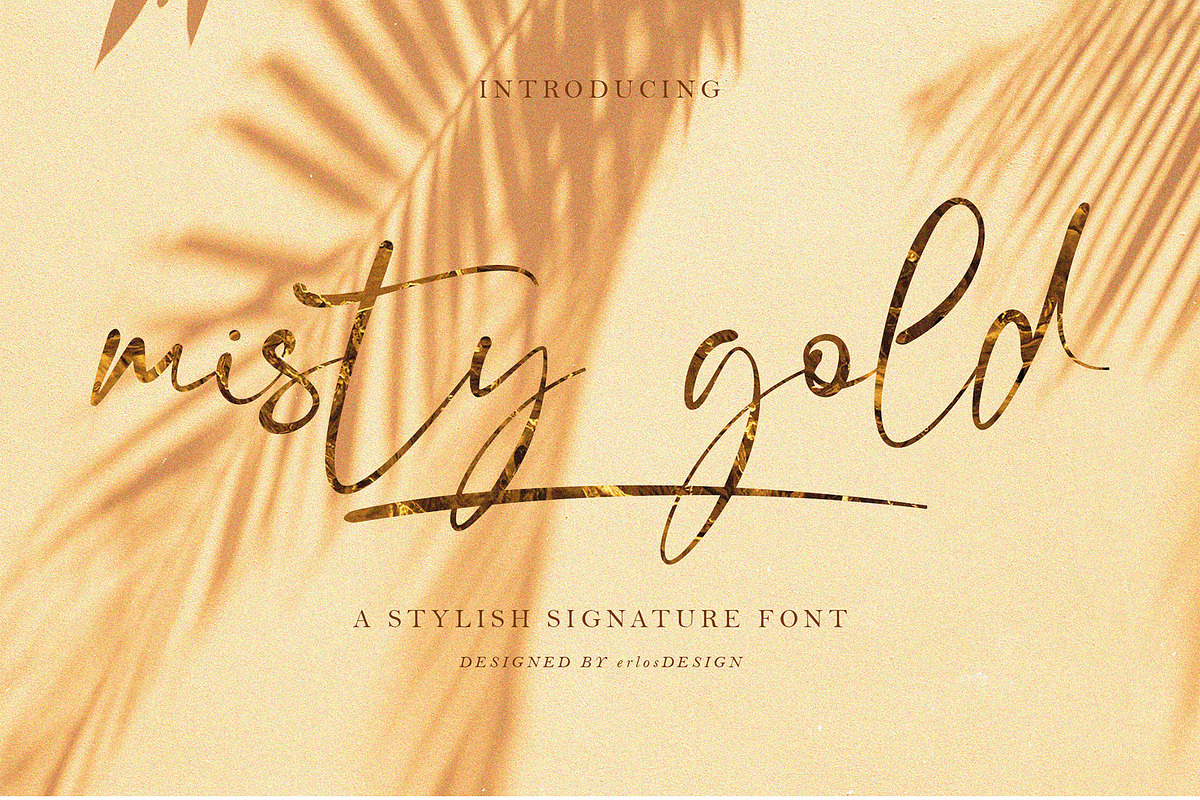 Misty Gold - Signature Fonts, a Script Font by erlosDESIGN (Photo 1 of 12)