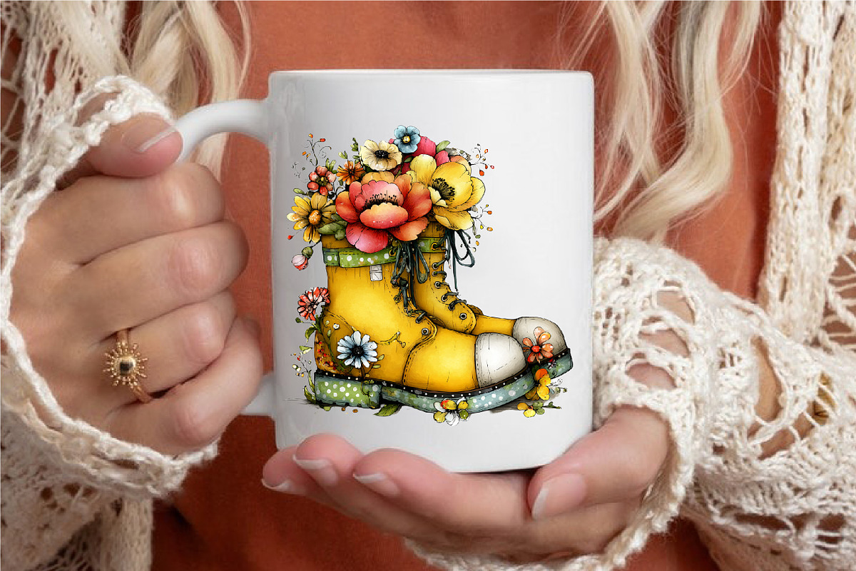 Boots with Spring Flowers Sublimatio, an Illustration by designcity5 (Photo 5 of 5)