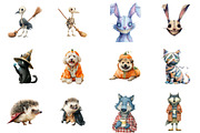 Quirky Halloween Animals Clipart, an Illustration by Design Market (Thumbnail 2 of 3)