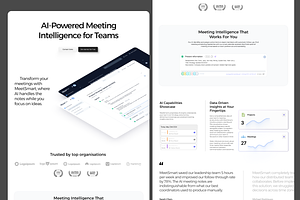 AI Meeting Planner Landing Page, an UI Kit Template by BeadyLab