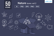Nature Line Icons V2, an Outline Icon by Jumbo Icons (Thumbnail 1 of 5)