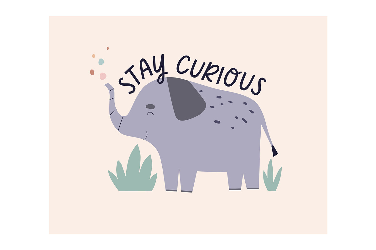Cute childish cards with animals set, an Animal Illustration by Good Studio (Photo 7 of 12)