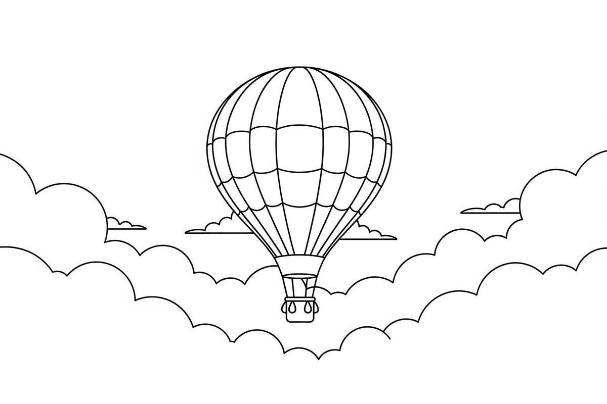 Hot Air Balloon Cloud Line Art bundl, an Illustration by Designer_Momina (Photo 41 of 51)