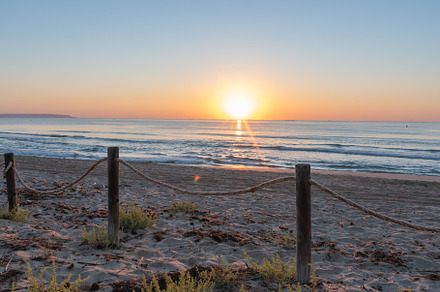 Sunrise on the wooden boardwalks