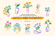 Vases and Flowers clipart collection, a Decorative Illustration by LiiaLonn Studio (Thumbnail 1 of 8)
