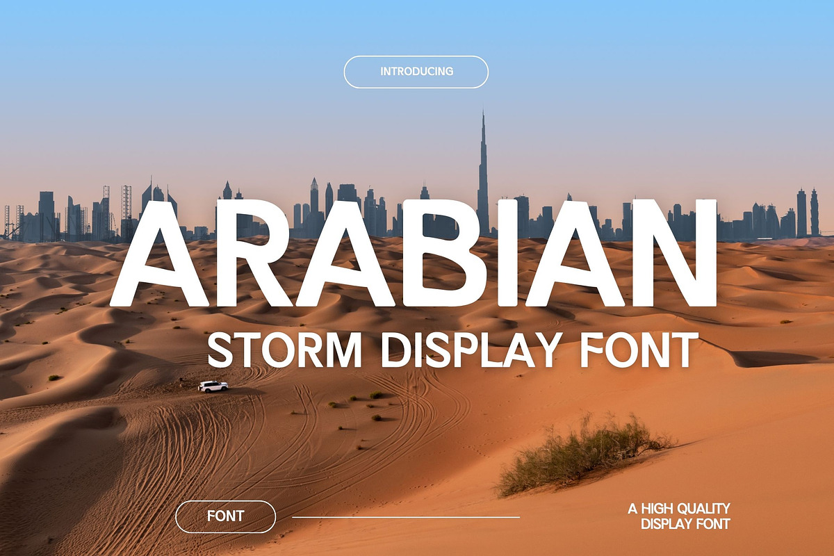 Arabian Storm Display Font, a Sans Serif Font by Creativetacos (Photo 1 of 8)