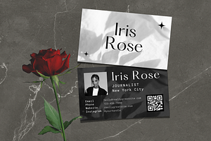 Business Card - Black Floral