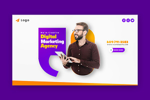 Marketing Agency Web Banner, a Social Media Template by Saman Osama