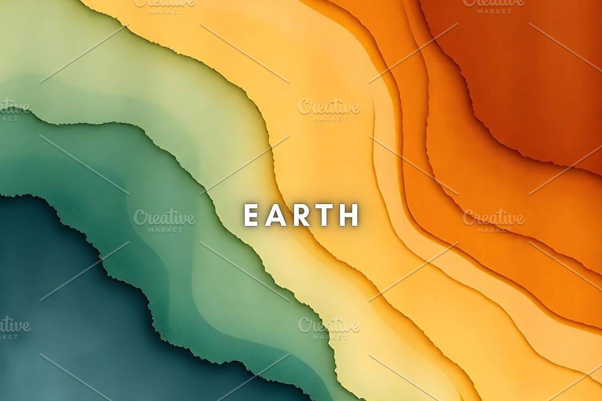 50 Watercolor Earth's Desert Layers, a Background Graphic by UniqueMe (Photo 11 of 14)