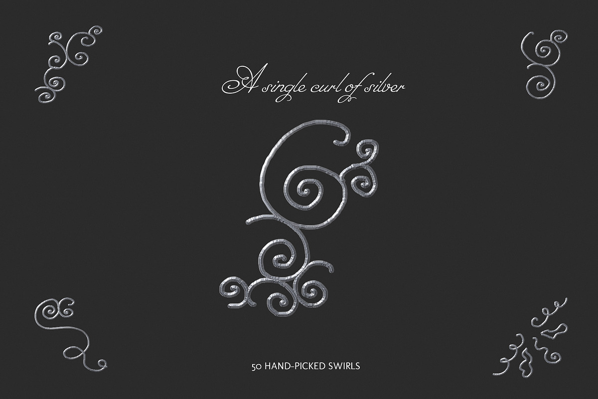 Silver Swirls Charms Collage Kit, an Object Graphic by Anzhelika (Photo 6 of 11)