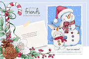 Cute Christmas Characters, a Seasonal Illustration by Pretty Little Lines (Thumbnail 3 of 16)