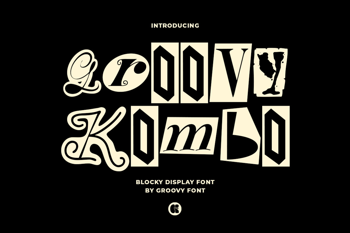 GF Kombo - Blocky Display Font, a Handwritten Font by GroovyFontCo (Photo 1 of 7)