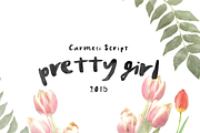 Carmesi Script, a Handwritten Font by Landdy (Thumbnail 1 of 3)