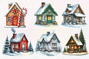 Christmas House Clipart, an Illustration by Dream Creation (Thumbnail 5 of 7)