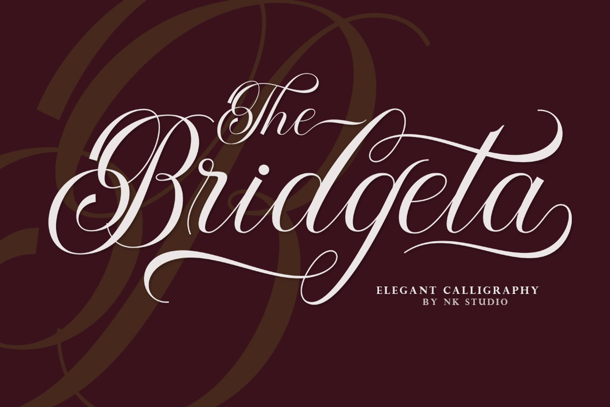The Bridgeta, a Script Font by Nurul_kamal (Photo 1 of 7)