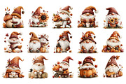 Autumn Gnome PNG Clipart Bundle, a Seasonal Illustration by Nicolle's Colorful Art (Thumbnail 2 of 6)