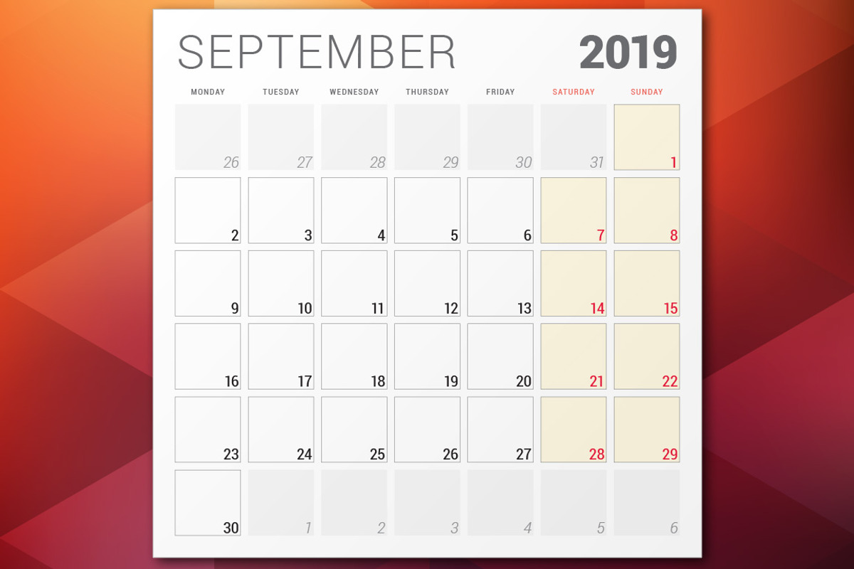 Monthly Planner 2019, a Stationery Template by AntartStock (Photo 2 of 4)