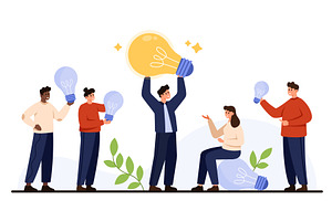 Teamwork Leader Sharing Bright Idea, an Object Illustration by Flashvector