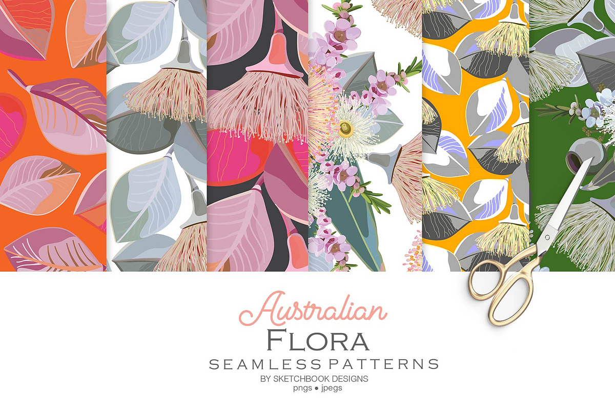 Australian Flora Seamless Patterns, a Pattern Graphic by Sketchbook Designs (Photo 4 of 10)