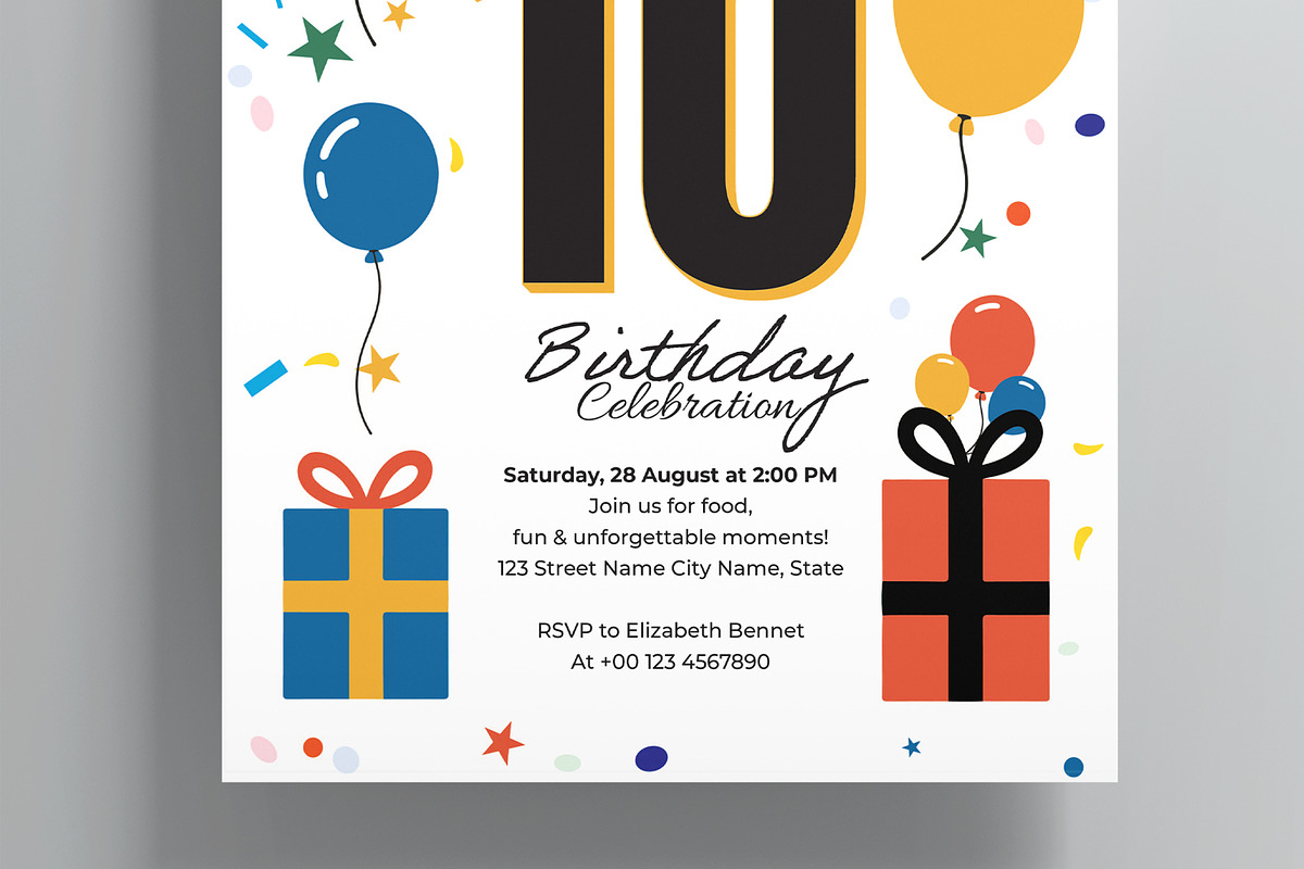 Birthday Flyer Template, a Flyer Template by MightyDesign (Photo 3 of 8)