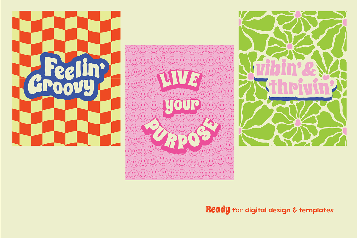 Groovy Seamless Pattern – Vector Set, a Decorative Illustration by Invisual Studio (Photo 9 of 10)