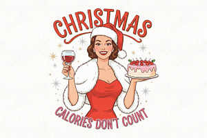 Retro Girl Christmas PNG Shirt Girl, an Illustration by CraftArtStudio