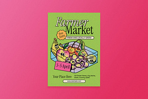 Quirky Farmer Market Flyer, a Flyer Template by Aiyari Graphic